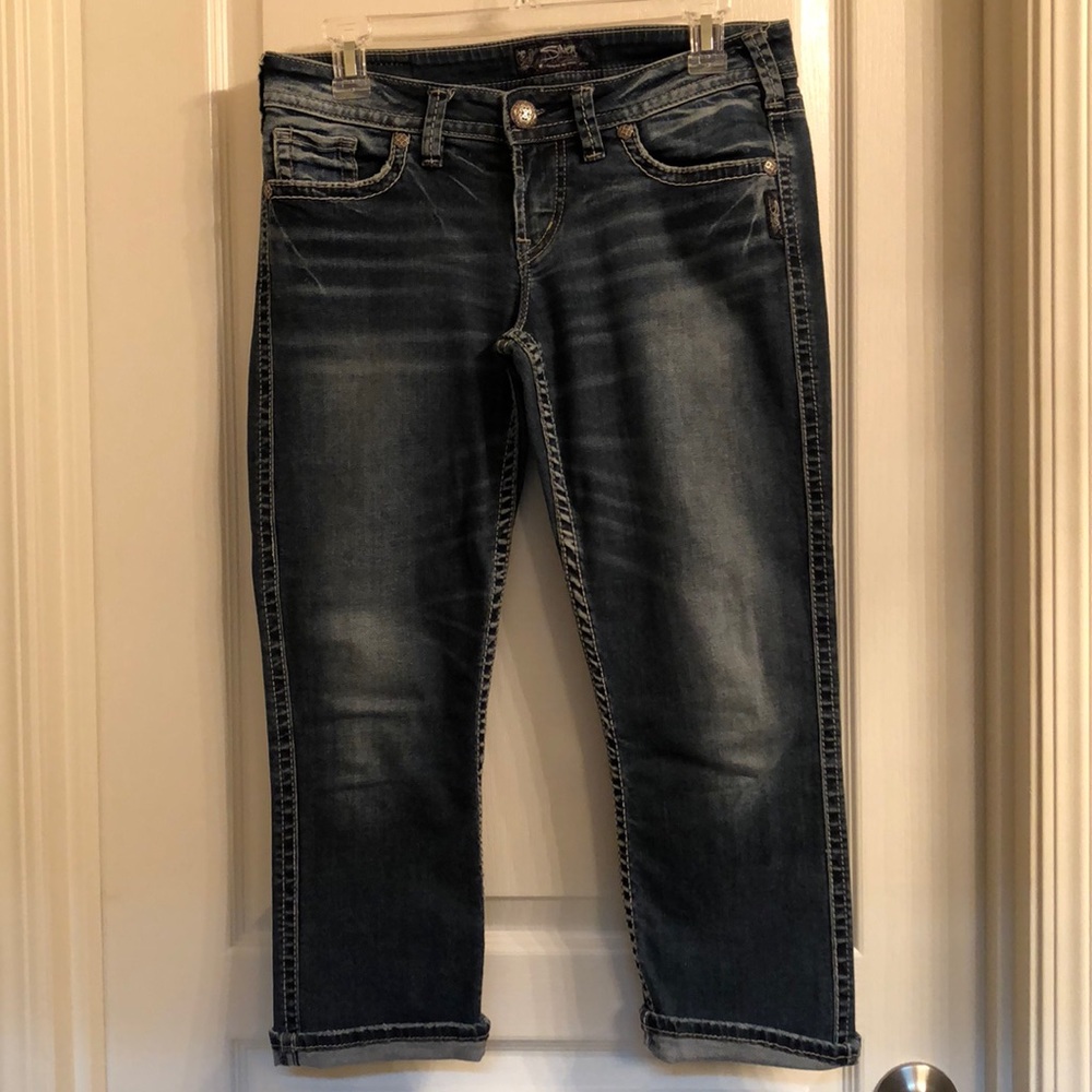 Silver Jean Co Crop Jeans